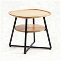 Wooden side table with metal frame and round design 45 x 45 x 50cm