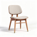 Wooden chair with fabric seat and backrest measures 45 x 50 x 80cm